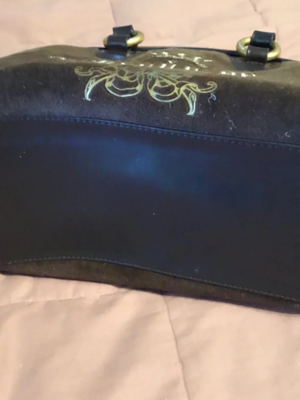 Vintage Juicy Couture Brown Velour Bowler purse Very good Condition